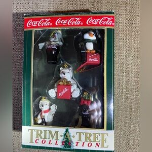 Coca-Cola-trim•a•tree Collection•set Of 5 Christmas Ornaments